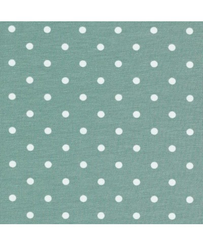 Jersey coton petits points vert menthe/bleu