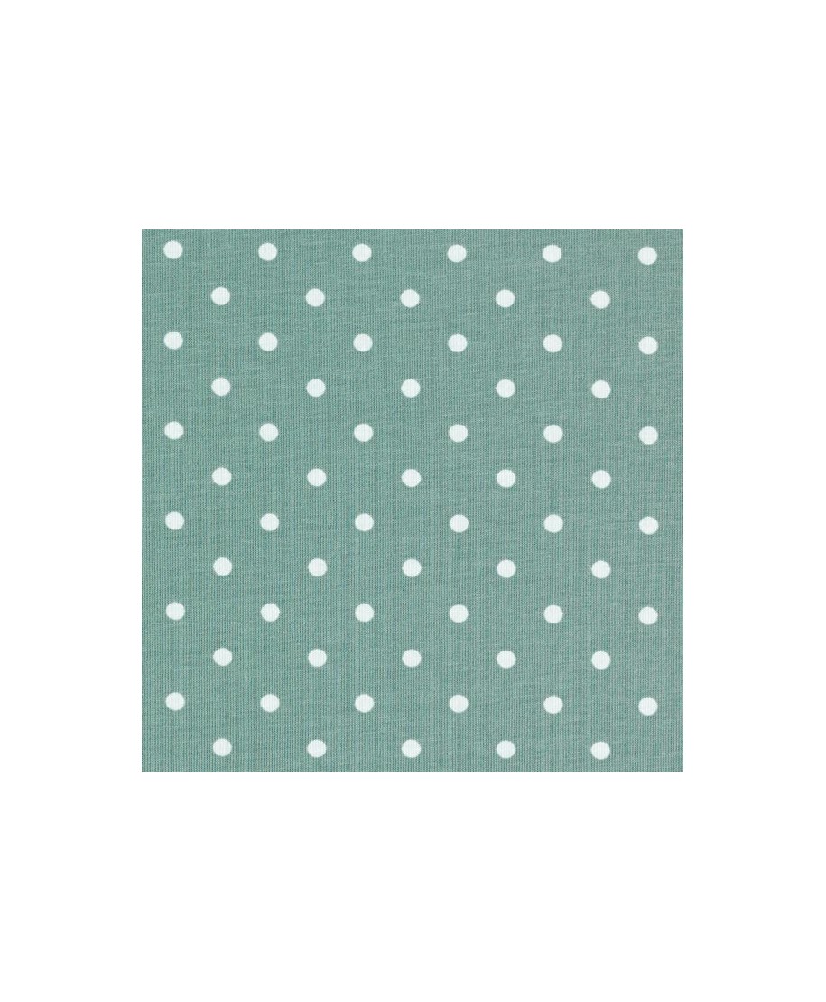 Jersey coton petits points vert menthe/bleu